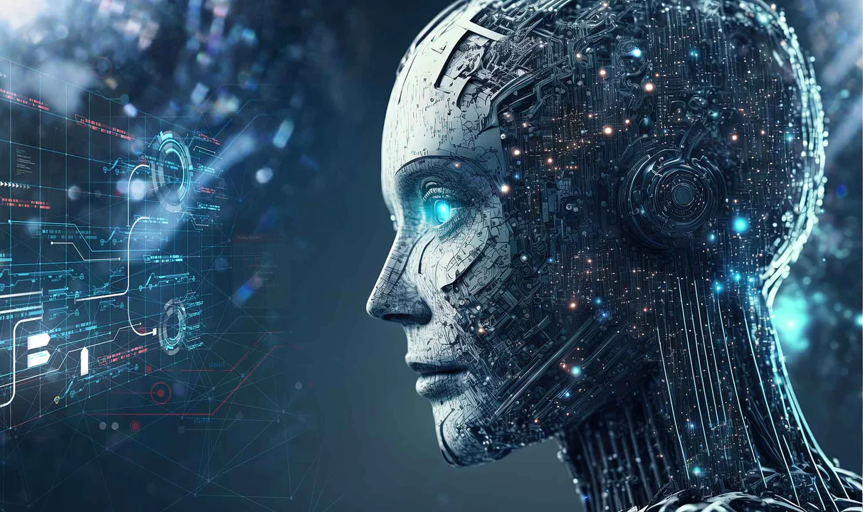 Representación visual de la inteligencia artificial ChatGPT 6 Astra analizando datos complejos para el desarrollo de videojuegos.