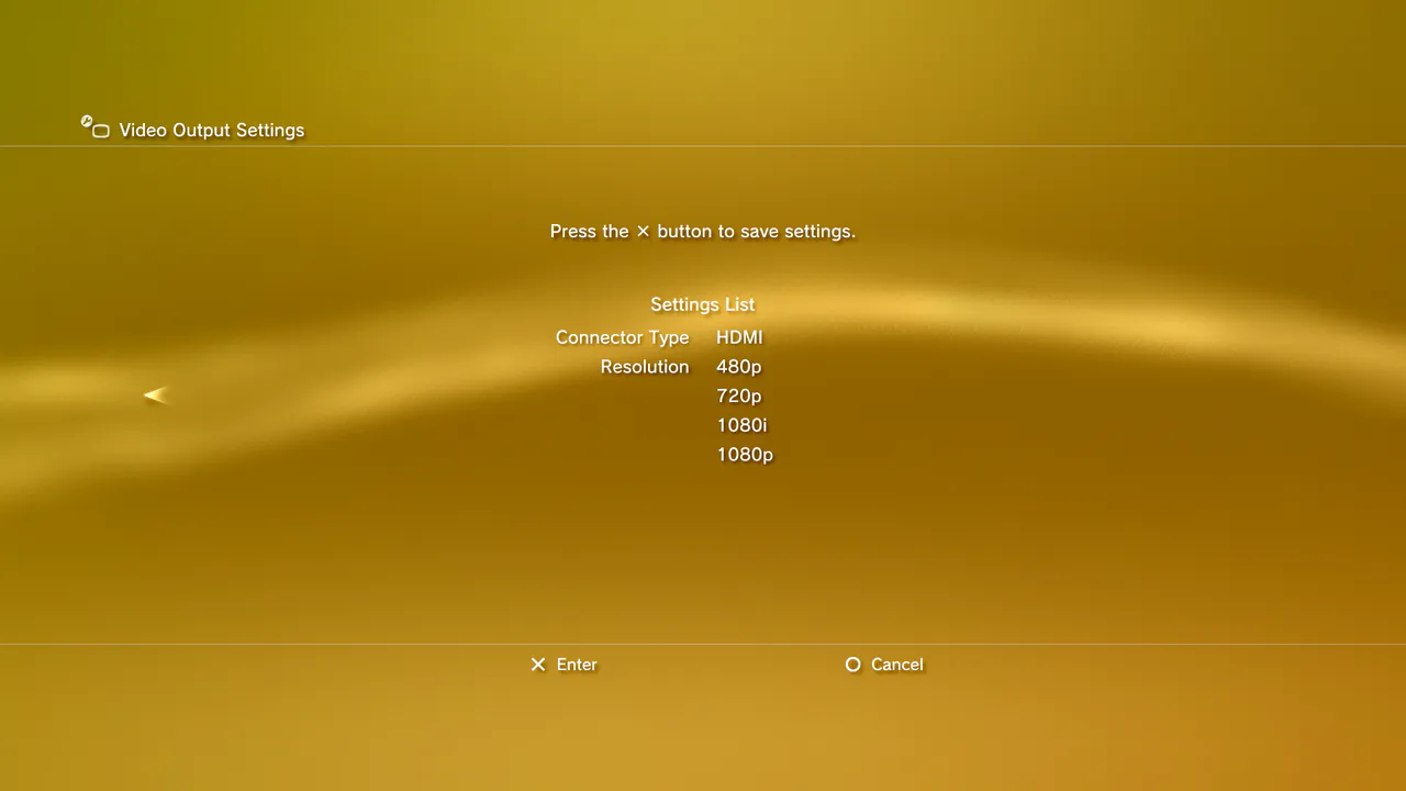 PlayStation 3 video settings menu highlighting resolution options, symbolizing the legacy of physical console configuration menus.