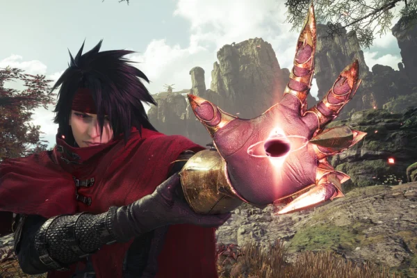 Vincent Valentine utilizes his signature transformation ability in a dramatic gameplay sequence from Final Fantasy VII Revelation.