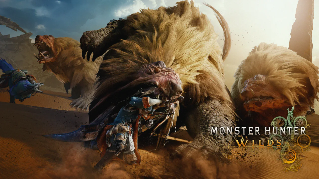 Cazador en combate intenso contra un monstruo de pelaje espeso en Monster Hunter Wilds para Nintendo Switch 2.