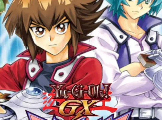 Portada oficial de Yu-Gi-Oh! Tag Force GX con Jaden Yuki y Aster Phoenix, ilustrando el esperado regreso de la serie a consolas modernas.