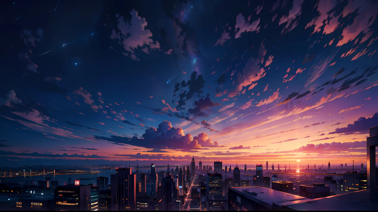 Vista panorámica de una metrópolis futurista al atardecer, evocando la atmósfera expansiva y el crecimiento digital de la plataforma Steam en 2026.