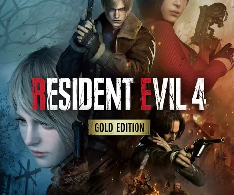 Portada oficial de Resident Evil 4 Gold Edition con Leon S. Kennedy y Ada Wong, protagonista y aliada de la saga de terror de Capcom.