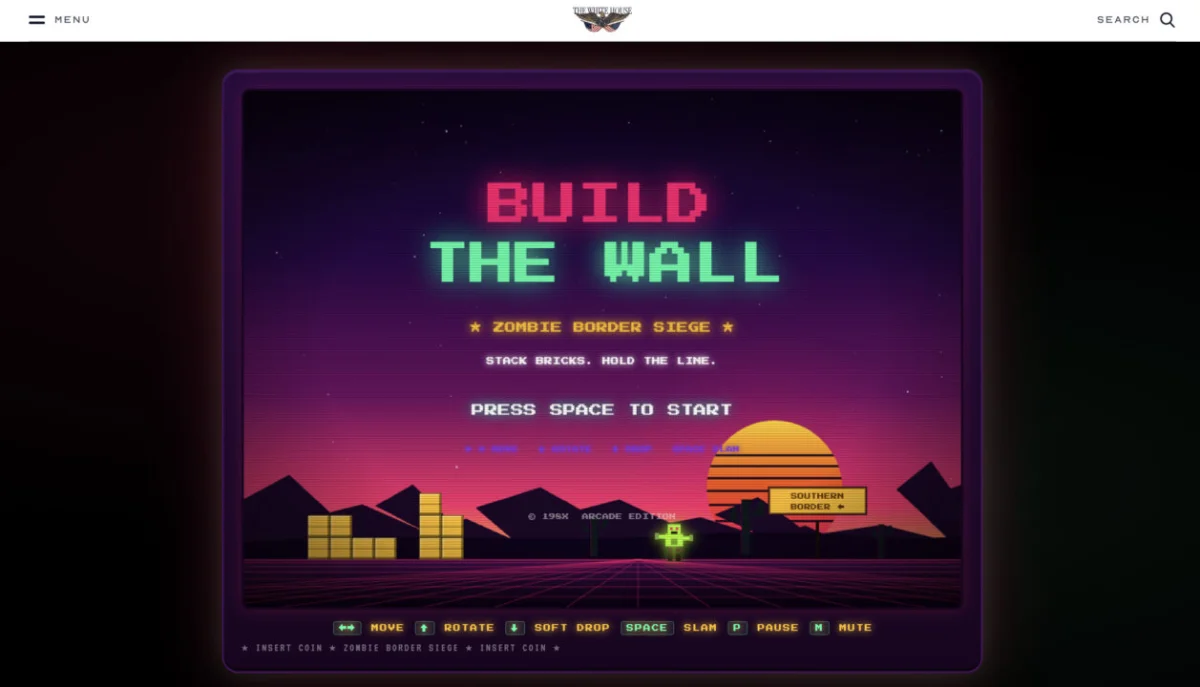 Imagen SEO: Tetris se Desmarca de la Polémica Política: "Build the Wall" y el Uso No Autorizado de su Imagen