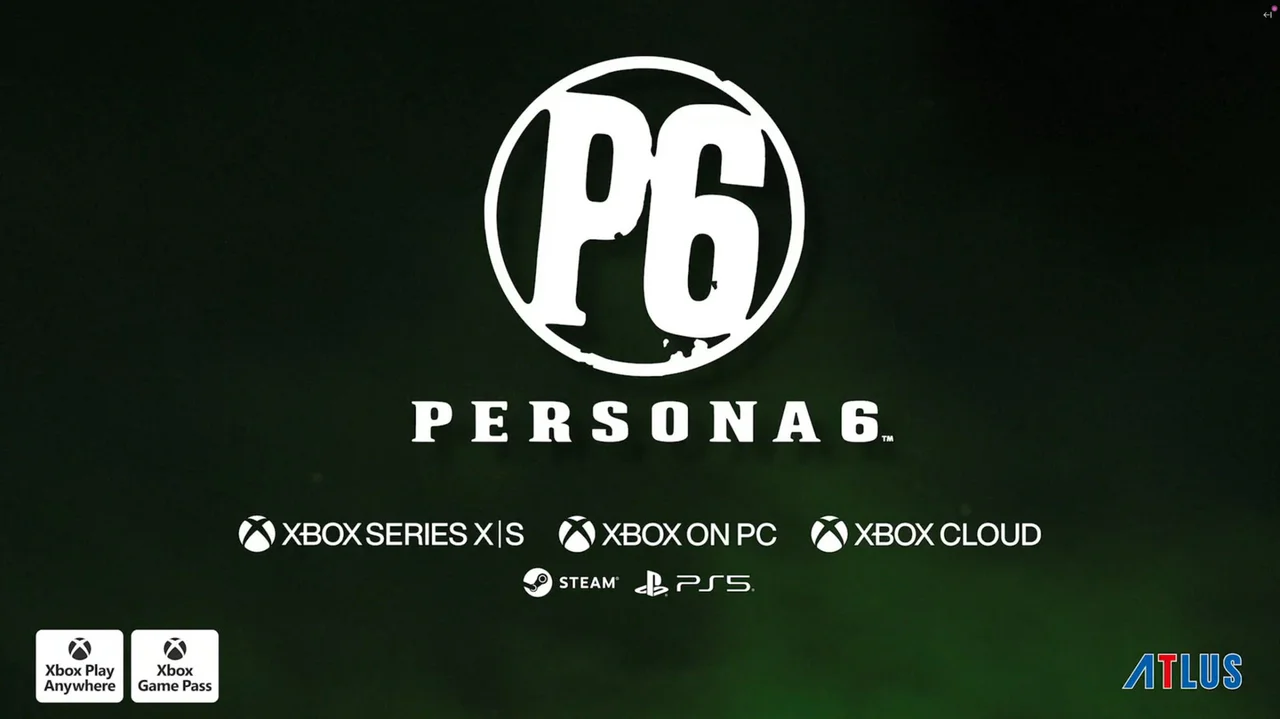 Imagen promocional con el logo oficial de Persona 6 y las plataformas de lanzamiento confirmadas tras el anuncio sorpresa en el Nintendo Direct.