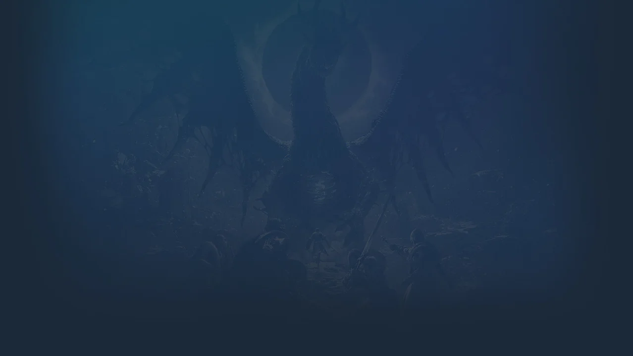 La imponente figura alada, posiblemente el Ur-Dragon o una entidad clave de la expansión Dark Arisen, se alza majestuosamente en esta ilustración oscura. Representa la naturaleza formidable y misteriosa de los enemigos y desafíos en Dragon's Dogma 2: Dark Arisen.