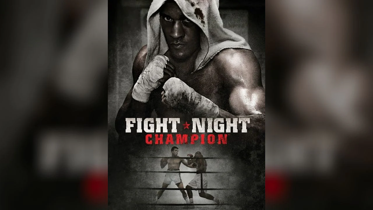 Portada oficial de Fight Night Champion con un boxeador encapuchado y vendas en las manos en primer plano, y una escena de combate en un ring de boxeo en la parte inferior, ilustrando el esperado regreso de la serie de EA Sports.