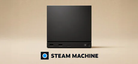 Una Steam Machine negra y minimalista, un dispositivo gaming desarrollado por Valve, se muestra en un primer plano sobre un fondo neutro, ilustrando la presencia del ecosistema Steam en el hardware.